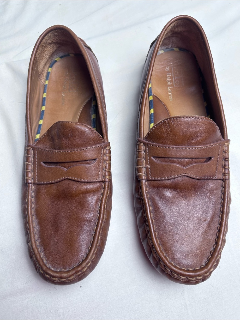 Ralph Lauren Men’s Brown Leather Penny Loafers 11